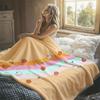 Pumpkin Rainbow Flannel Blanket Warm Soft Halloween Christmas Decorative Couch Warm Cozy All-Season Gift