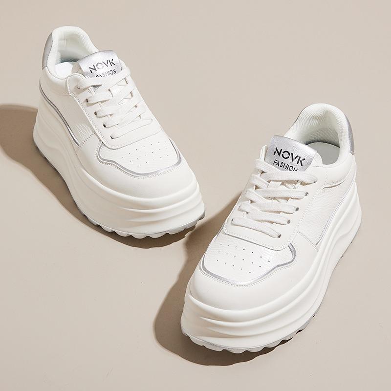 New inner height increase women's shoes show feet, small color matching versatile board shoes, casual sports fashion platform shoes children