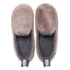 Frontier Fluffy Fur Room Dark Size Slip-On Shoes, Moffy, Gray, M, 23-23.5cm