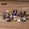 Manger Scene Accessories 11 Pcs Christmas Nativity Set, Resin Mini Figurines Tabletop Decor, Decorations Holy Family Angel Shepherd Animals