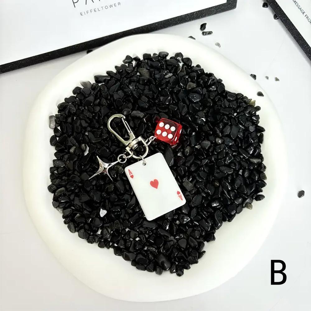 Poker and Dice Keychain Multielement Heart Shape Pendant Key Ring Couple Family Keychain Pendant