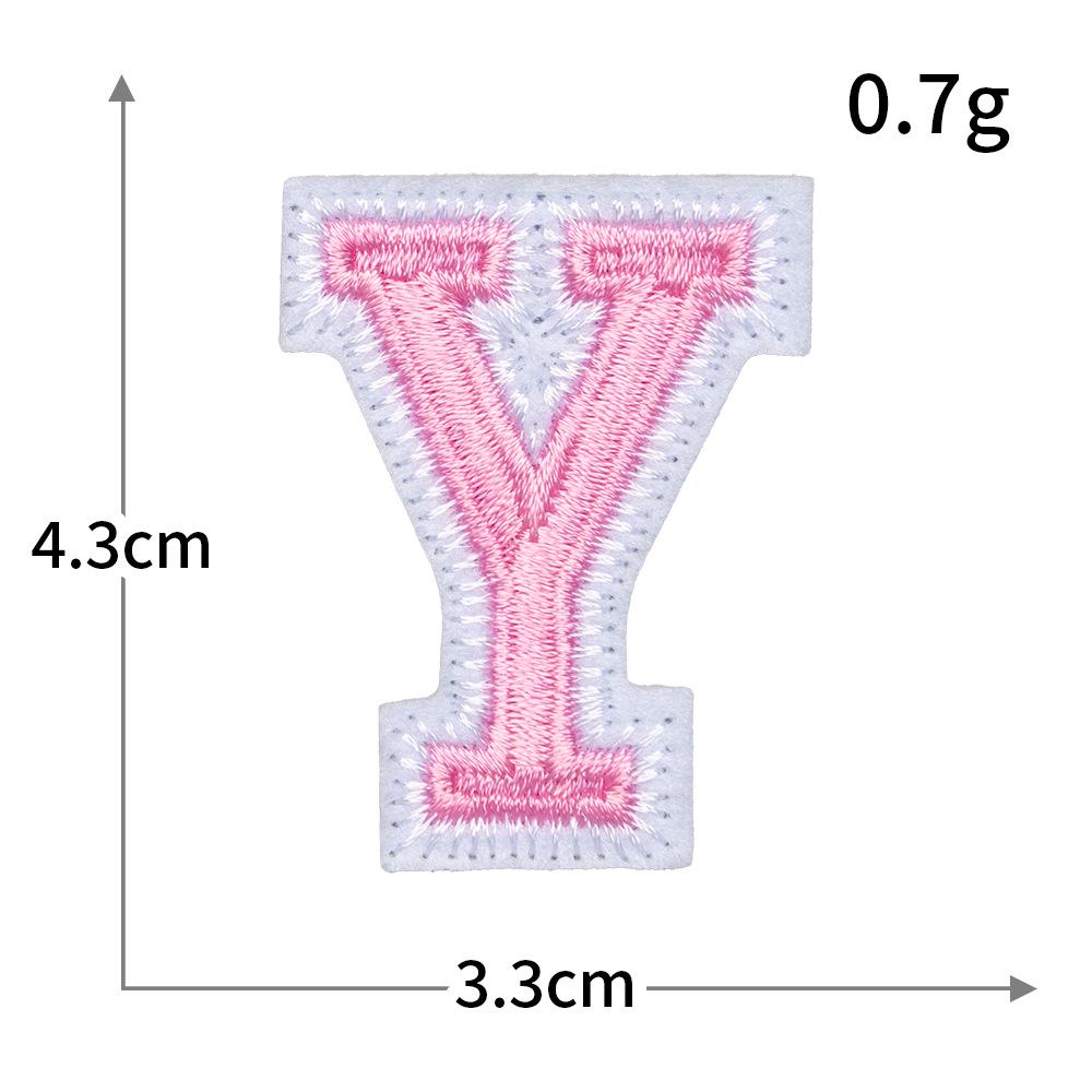 Exquisite Pink Embroidered Alphabet Patch for Jackets & DIY Decor