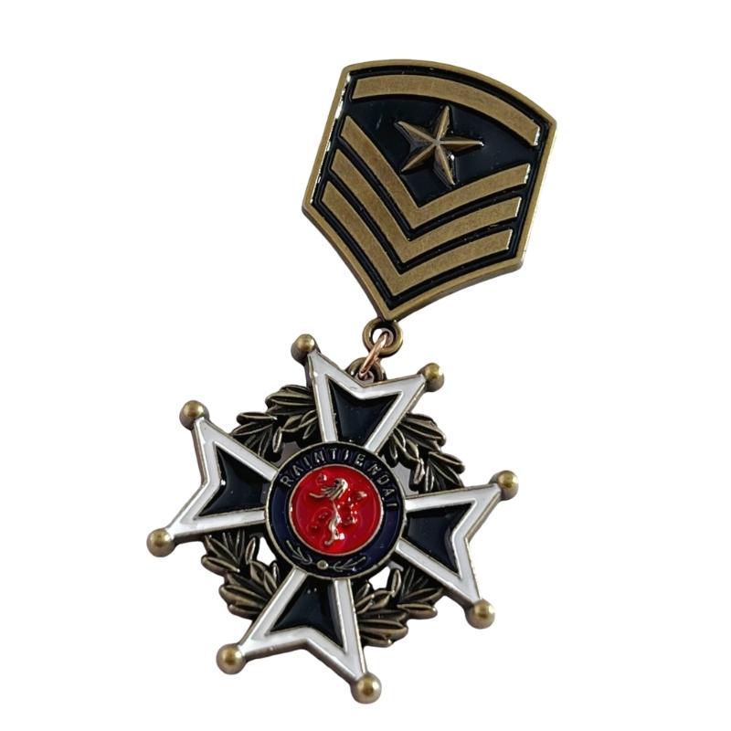 Antique Martial Enthusiast Badge Historical Value Collectible Emblem Badge Metal Pin for Clothes Decoration