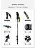 Ultralight Carbon Fiber Three-Section Trekking Poles with External Lock for Hiking and Walking