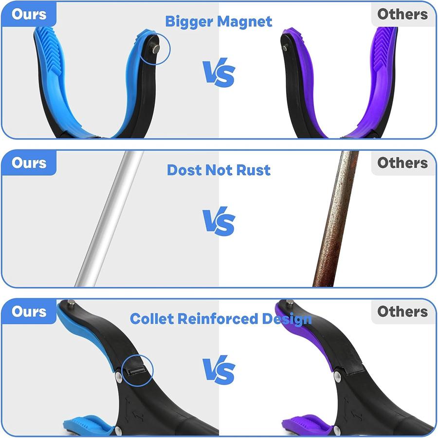 With 360° Swivel Grabber Trash Claw Foldable Grabber Trash Pick Up Stick ReachTool Litter Picker Arm Extension Outdoor