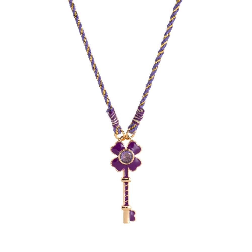 

Vintage Key Shape Necklace Oil Drop Love Heart Sweater Chain Unisex фіолетовий
