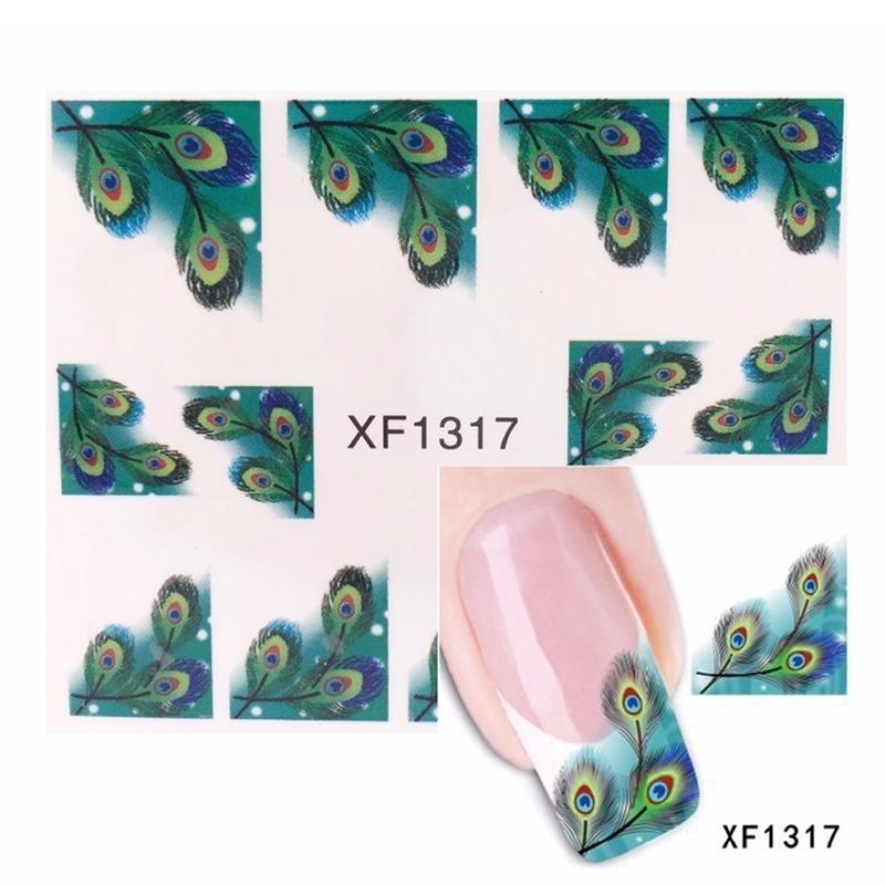 5Pcs/Set Bulk Flower Decals Water Transfer Manicure Nail Art Stickers Tips Decoration DIY  Random