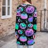 Women's Fashion Casual Comfortable Halloween Printed Mid-Length Cardigan With Pockets Jacket