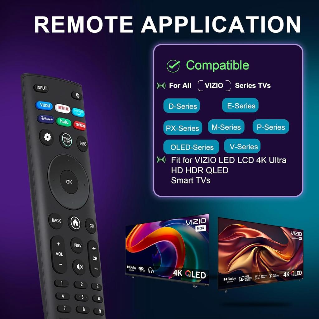 Replacement 2 Pack Remote Control for VIZIO All LED LCD HD 4K UHD HDR Smartcast 3D Smart TVs XRT140 Universal TV Remote XRT136 Replace for