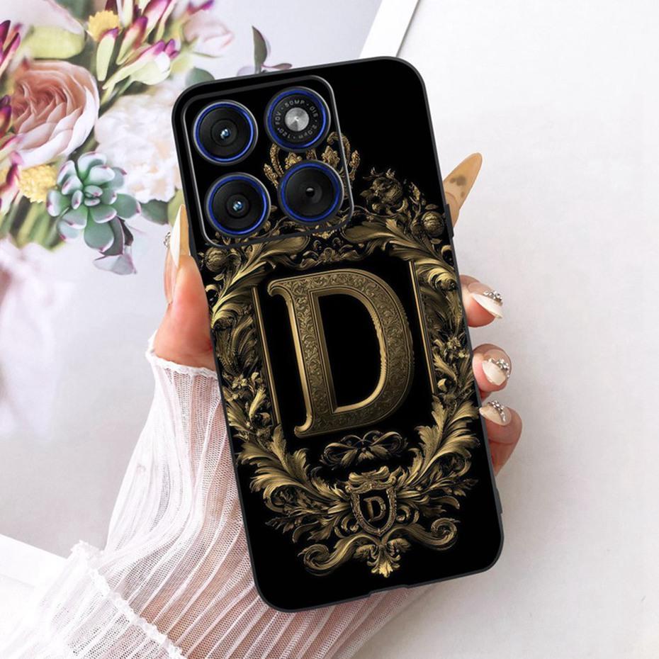 Fashion Crown Letter Case For Motorola Edge 70 / Moto X70 Air 5G Soft Black Silicone Back Cover For Motorola Edge70 Phone Cases