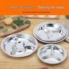 Mailang 304 Stainless Steel Round 3-Compartment Kids Meal Plate