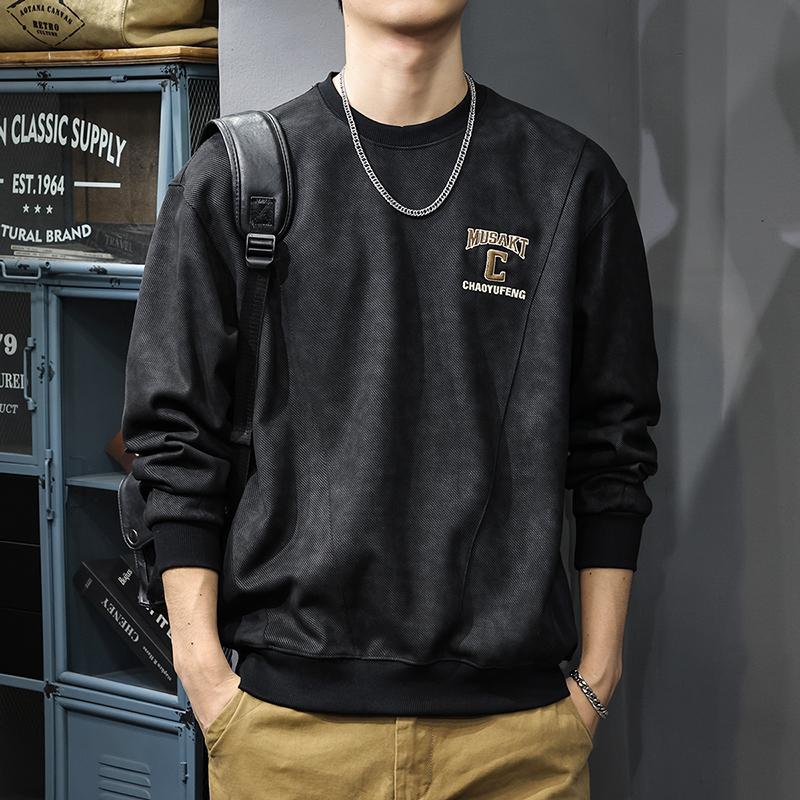 Американский ретро трехмерный вышитый мужской свитер осенний трендовый бренд Splicing — фото 10