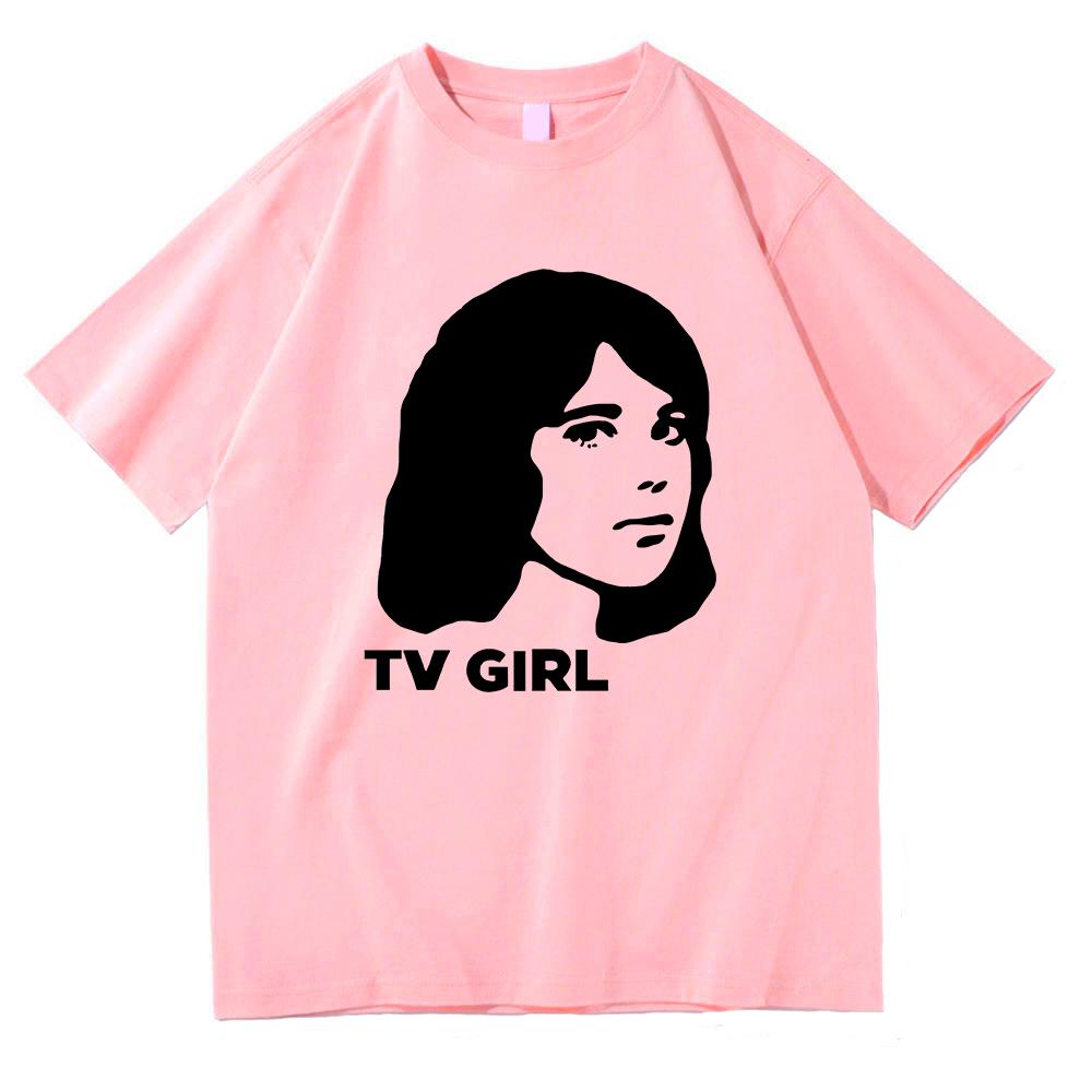 Klasické tričko s televizní dívkou Módní Vtipné Pánské dámské Oblečení Oblečení Letní Topy Vintage Unisex Bavlněná Grafická Trička