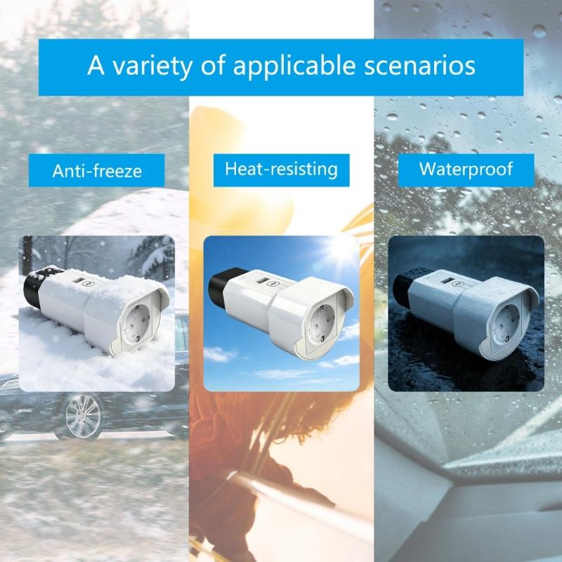 Adattatore di ricarica per veicoli elettrici da Tipo 2 a UK con display di tensione e pulsante di spegnimento per scooter elettrici e protezione migliorata