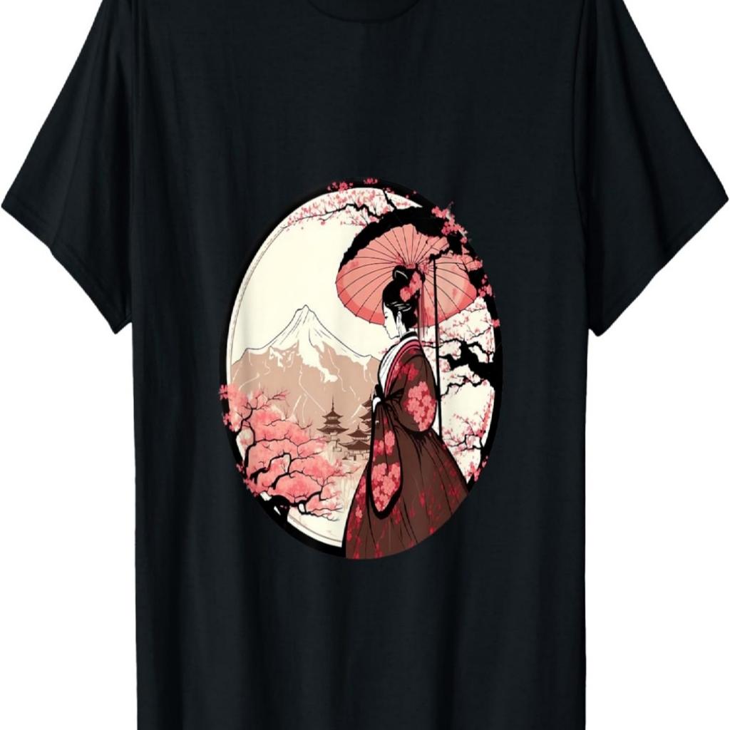 Sakura Festival Lady and Her Beautiful Cherry Blossom T-Shirt
