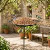 5-Pronged Base Iron Bird Bath Feeder Retro Standing Bird Bath Bird Water Drinker  Porch