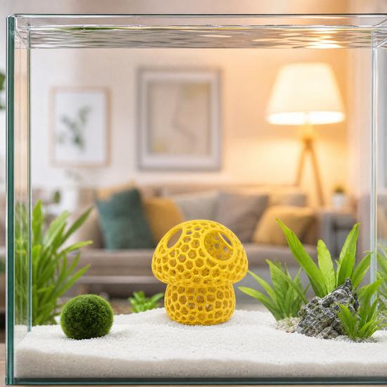 Fish Tank Landscaping Ornament, Betta Shelter House Aquarium Decoration, Hollow PLA Material Safe Fish Habitat Accessory