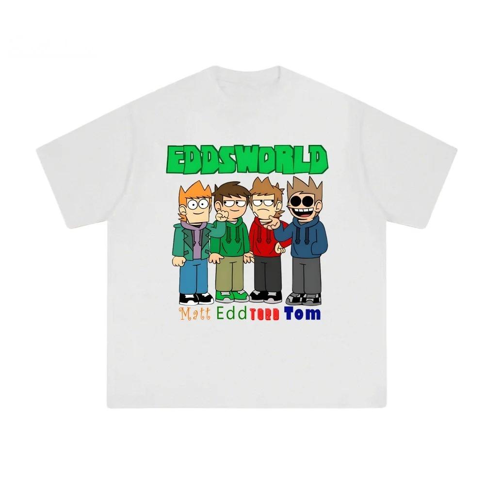 Eddsworld T-Shirt 2026 Neues Harajuku Hochwertiges T-Shirt Sommer Manga Grafikdruck T-Shirt Baumwolle Mode Bequemes T-Shirt