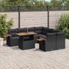 VidaXL Garden Lounge Set with Cushions 9 Pcs, Patio Sofas, Patio Furniture Set, Outdoor Furniture, Black 3273442