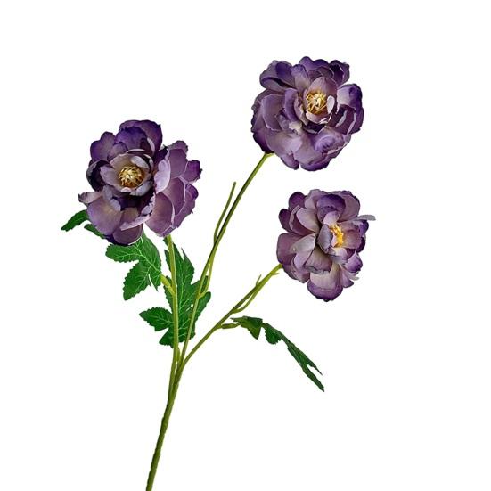 

Artificial Peony Flower 24.4 Real Touch Peony Stem with 3 Large Bloom Heads Lifelike Faux Silk Flower Bouquet for Vase фіолетовий