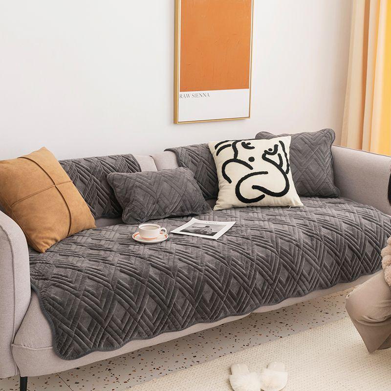 New Fashion Nordic Ins Wind Plush Sofa Cushion Sofa Towel Simple Modern Seat Cushion Four Seasons Autumn And Winter Sofa Cover