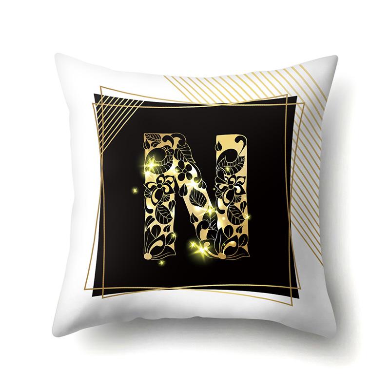 Polyester Pillowcase 26 English Letters Sofa Pillow Bedside Cushion Car Lumbar Cushion Office