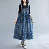 Plus Size Women's Loose Printed Denim Casual Sleeveless Skirt Spring Autumn Fashion Back with Skirts Women   Denim Skirts