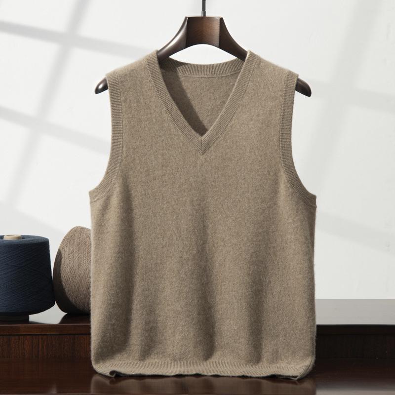 Klassiek Heren Kasjmier V-hals Mouwloos Vest voor Herfst/Winter