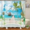 Retro Landschaft Duschvorhang Pflanze Blume Garten Natur Szenerie Wasserdichtes Gewebe Polyester Badezimmervorhang Badezimmer Zubehör