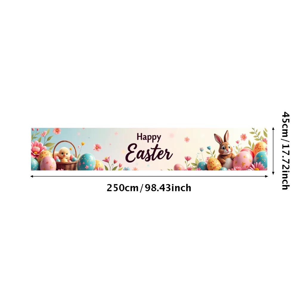 

Easter Outdoor Garden Decoration 2025 Bunny Door Cover Easter Party Supplies Background Easter Eggs Banner Photography Props
