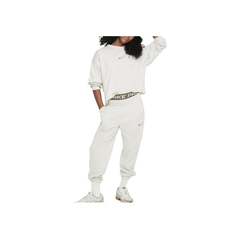 Nike Sportswear Solid Logo Ribbed Crewneck Loose Fit Sweatshirt Kids Sweatshirt White FN8652072