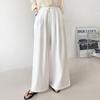 Shop   Women Wide Waistband Pleated Linen Pants Black Nys Wpt260008