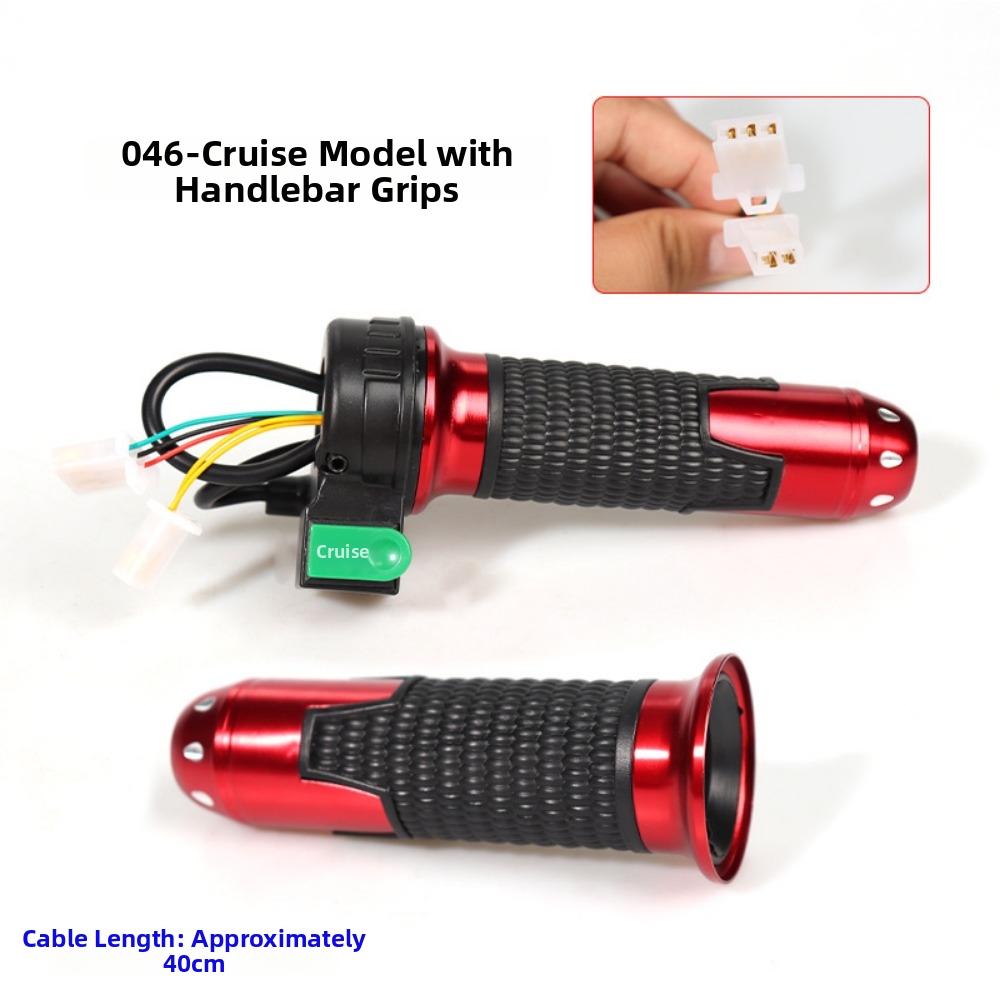 1pair Red&Black Twist-Throttle Line length 35/40cm Switch handle Electric Bike Bicycle Handlebars