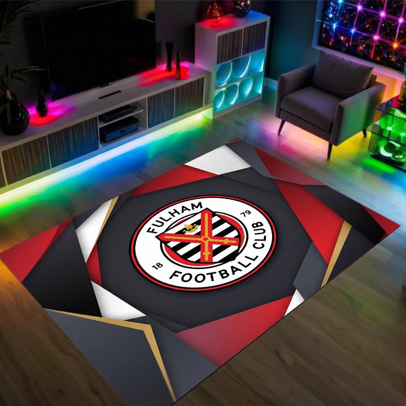 Fulham Football Design Crystal Velvet Carpet Cozy Non?Slip Printed Rug For Bedroom Living Room Entrance