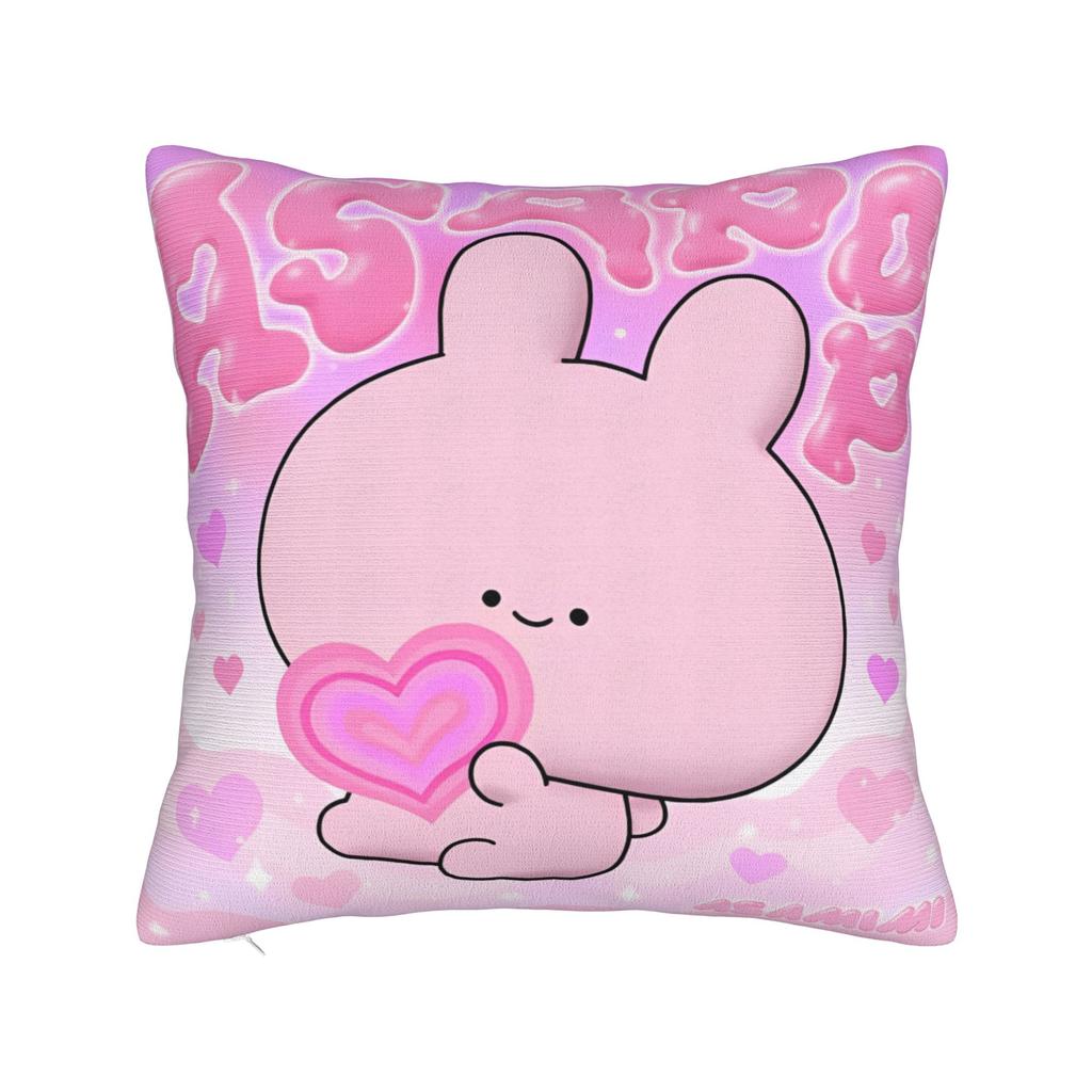 Rabbit Asamimichaan Cute Asamimi Square Pillow Case Polyester Decorative Pillow Fashion Pillowcase