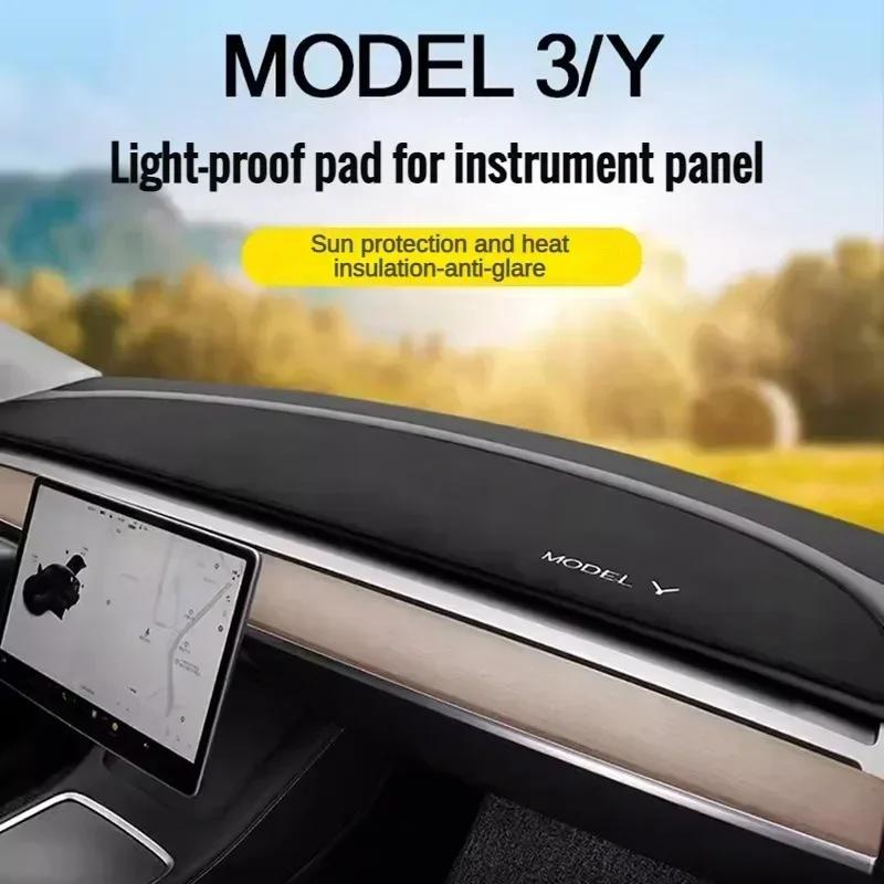 Model3 Highland 2025 Suede interior Accessories For Tesla Model 3 Y 2025 Dashboard Panel Pad Dash Board Sunshade Protector Cover