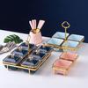 Ceramic Compartmented Fruit Plate Trays for Serving Food Snack Dish Ceramic Dishes To Eat Plates Bowl Tray Dry Tableware Kitchen
