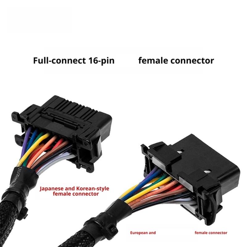Scan Tool Use OBD2 Extension Adapter Cable 1 Male to 2 Female, 300mm Black Y Cable for Vehicle Diagnostics and OBD2 Port Access