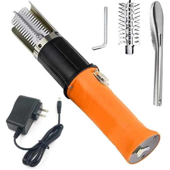 Electric Fish Scaler with Extra Stainless Steel Roller Blade for Scraping Salmon and Other s Fish,Powerful Cordless Fish Scale Remover Cleaner