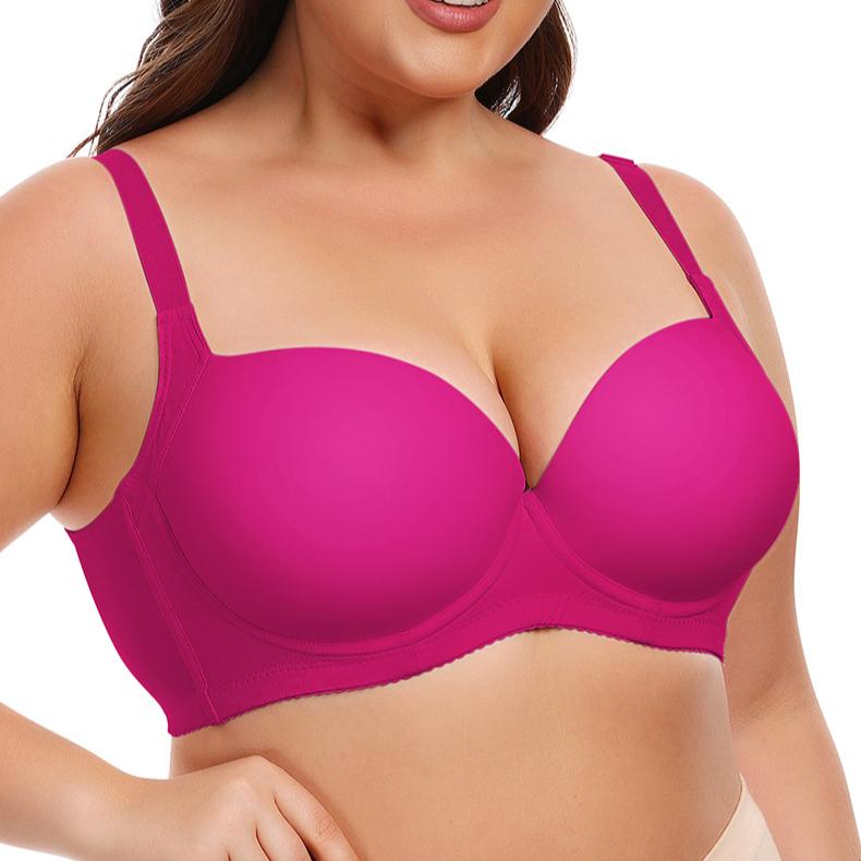 Large Size Bra for Women Smooth and Seamless Gathering Bra with Steel Rims Adjustable Bra
