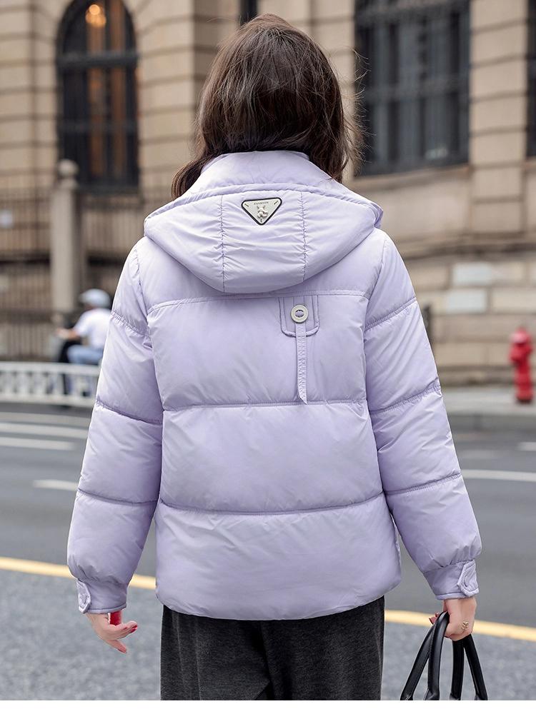 Women’s Short Hooded Windproof Thicken Warm Winter Jacket With Raglan Sleeves