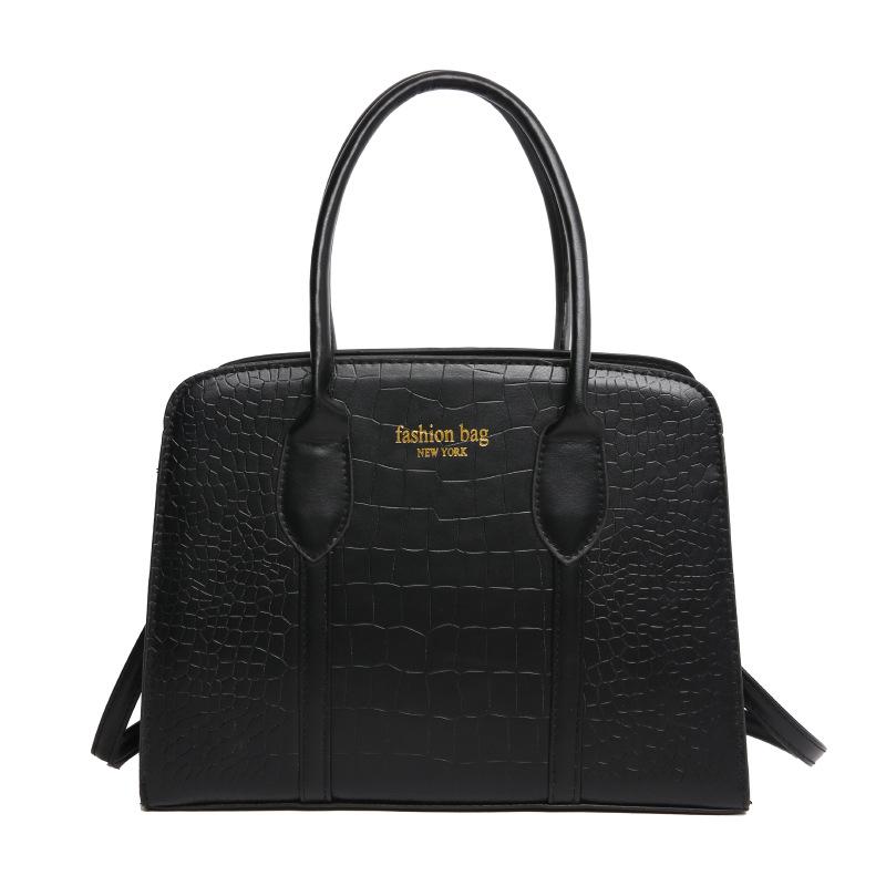 

Handbag women s new fashion crocodile pattern large capacity retro trend versatile one-shoulder crossbody bag чёрный