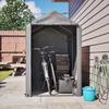 Bike Garage 187x100x160 Cm Black Steel Frame Powder-Coated Weatherproof Tent with PE Tarp Dark Grey for Bicycle & Garden Tools