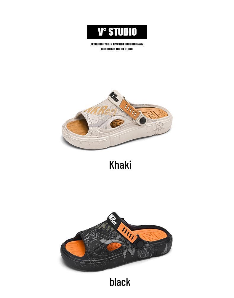 Men's Non-Slip Summer Sandals with Heel - Soft Sole Outdoor Beach Slippers, Plus Size.