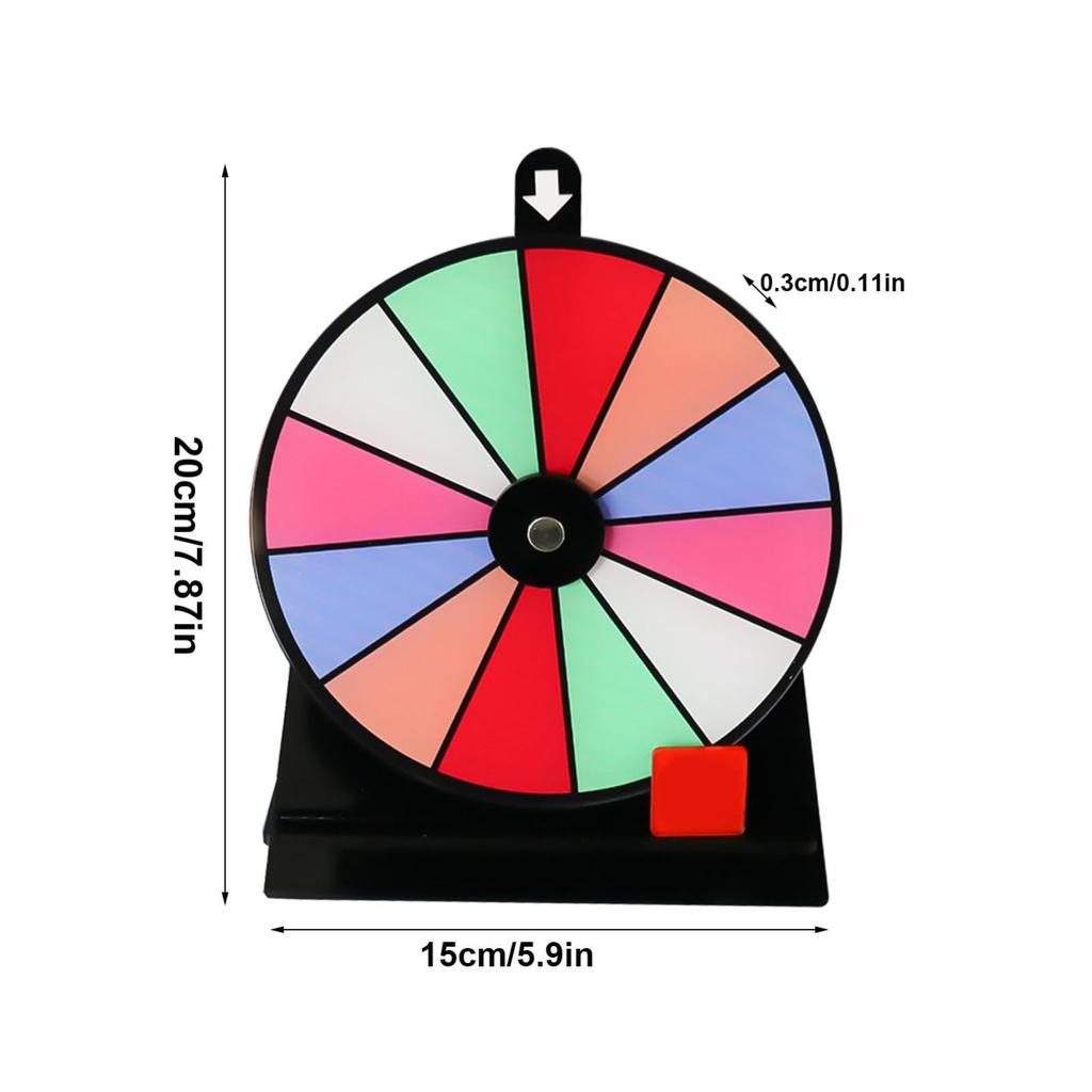 12 Slots Color Spin Wheel Dry Erase Spin Wheel Color Roulette Wheel Heavy Duty Editable Spining Prize Lucky Wheel Stand Tabletop
