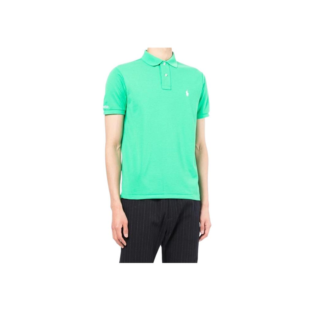 Polo Ralph Lauren Solid Color Logo Embroidered Polo Shirt Men tops Green 710804077-032