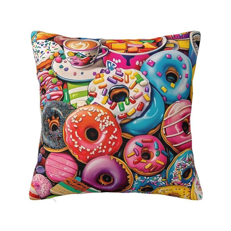 Custom Chocolate Donut Doughnut Cushion Covers Funny Pattern Food Soft Nordic Pillow Case Home Decor