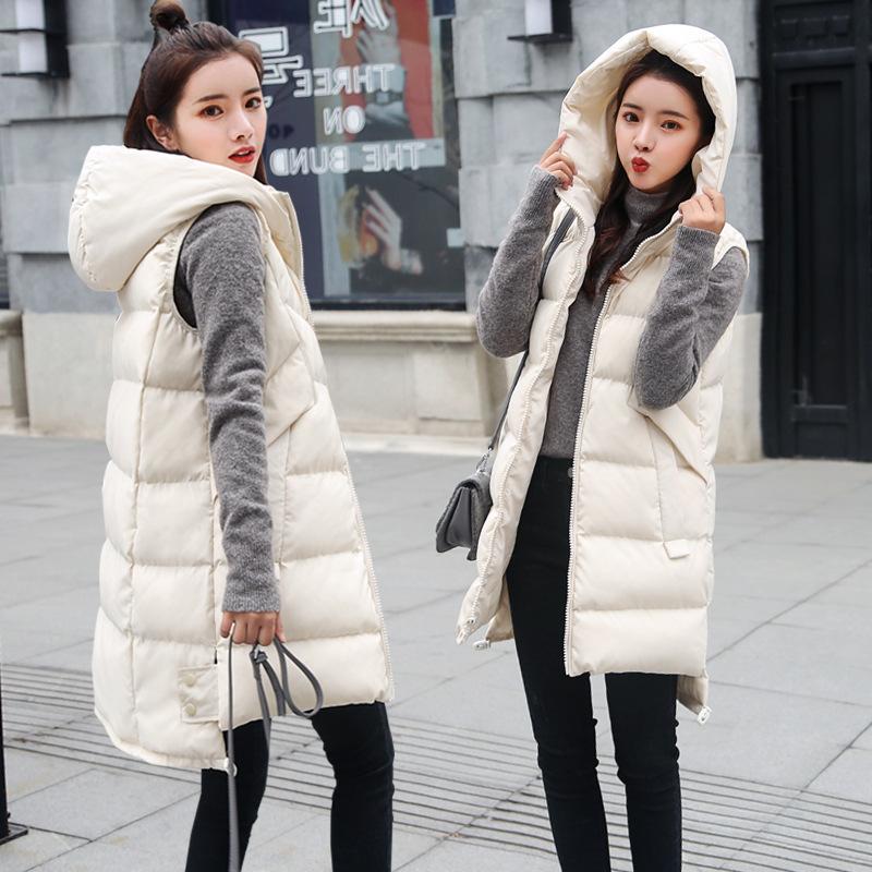 

Down cotton vest women s medium and long autumn and winter fashion loose vest student large size jacket tide XXXL