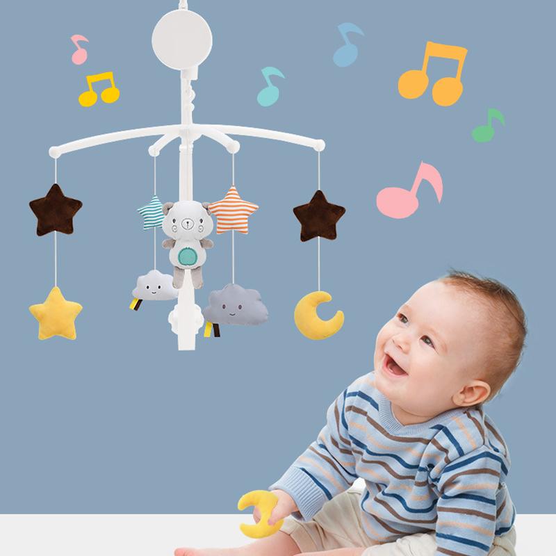 Baby Rasseln Krippe Mobiles Spielzeug Halter Drehbare Mobile Bett Glocke Spieluhr 0-12 Monate Neugeborenen Baby Spielzeug Rasseln halterung