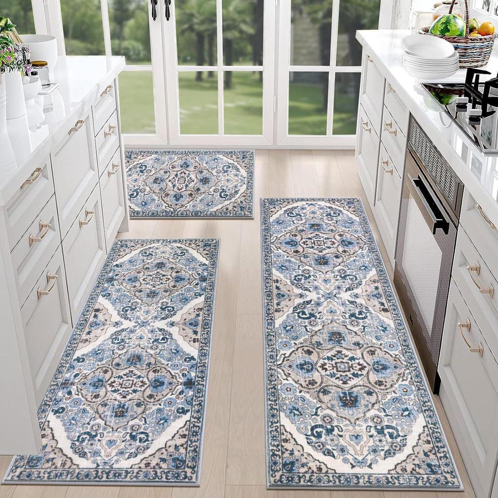Bohemian Ethnic Dirt-Resistant Corridor Rug - Machine Washable, Absorbent, Long Strip Floor Mat for Kitchen